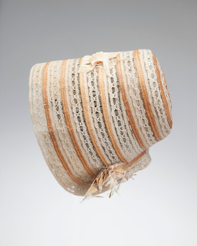 Woven Horsehair and Straw Poke Bonnet of Sarah Allen Walker by Unknown